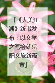 《大美江湖》新书发布：以文学之笔绘就岳阳文旅新篇章