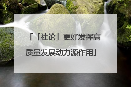 「社论」更好发挥高质量发展动力源作用