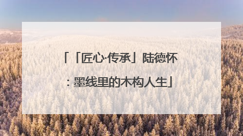 「匠心·传承」陆德怀：墨线里的木构人生