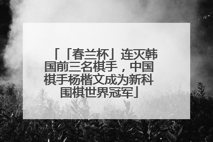 「春兰杯」连灭韩国前三名棋手，中国棋手杨楷文成为新科围棋世界冠军