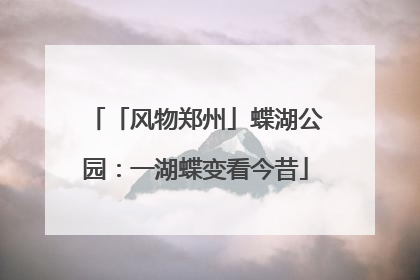 「风物郑州」蝶湖公园：一湖蝶变看今昔