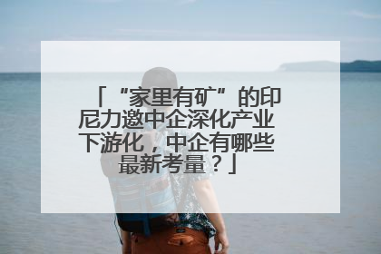 “家里有矿”的印尼力邀中企深化产业下游化，中企有哪些最新考量？