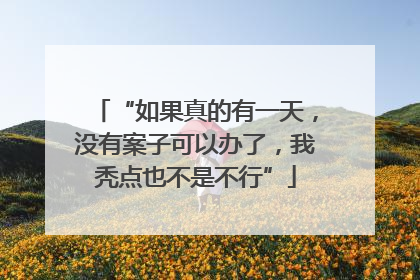 “如果真的有一天，没有案子可以办了，我秃点也不是不行”