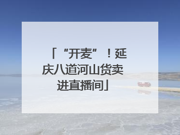 “开麦”！延庆八道河山货卖进直播间