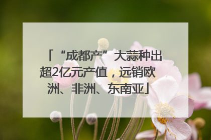 “成都产”大蒜种出超2亿元产值，远销欧洲、非洲、东南亚