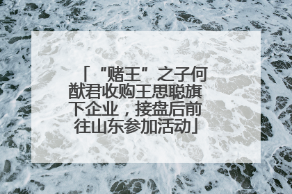 “赌王”之子何猷君收购王思聪旗下企业，接盘后前往山东参加活动