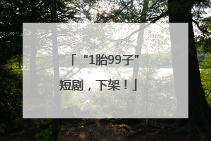 “1胎99子”短剧，下架！