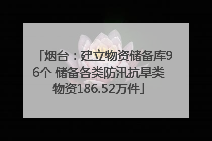 烟台：建立物资储备库96个 储备各类防汛抗旱类物资186.52万件