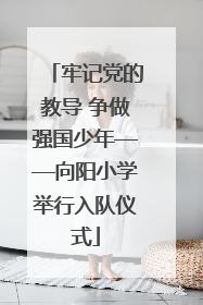 牢记党的教导 争做强国少年——向阳小学举行入队仪式