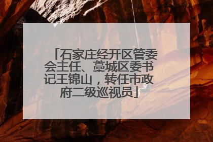 石家庄经开区管委会主任、藁城区委书记王锦山，转任市政府二级巡视员