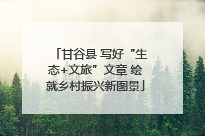 甘谷县 写好“生态+文旅”文章 绘就乡村振兴新图景