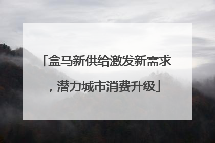盒马新供给激发新需求，潜力城市消费升级