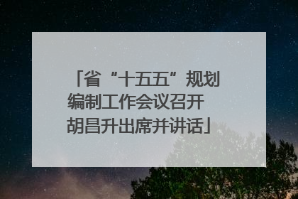 省“十五五”规划编制工作会议召开 胡昌升出席并讲话