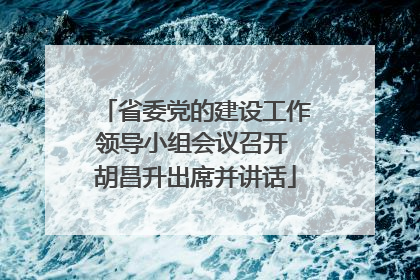 省委党的建设工作领导小组会议召开 胡昌升出席并讲话