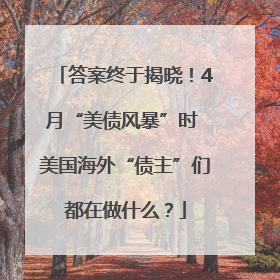 答案终于揭晓！4月“美债风暴”时 美国海外“债主”们都在做什么？