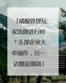 磷酸铁锂玩家洗牌进行时？头部企业大单频传，另一边撤退潮涌