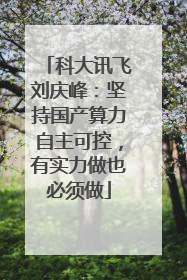 科大讯飞刘庆峰：坚持国产算力自主可控，有实力做也必须做