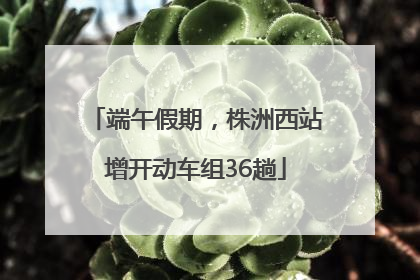 端午假期，株洲西站增开动车组36趟