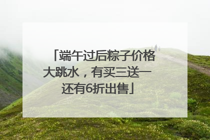 端午过后粽子价格大跳水，有买三送一还有6折出售
