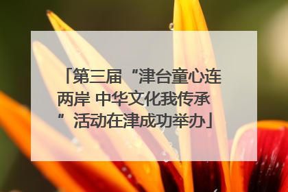 第三届“津台童心连两岸 中华文化我传承”活动在津成功举办