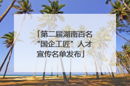 第二届湖南百名“国企工匠”人才宣传名单发布
