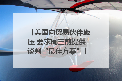 美国向贸易伙伴施压 要求周三前提供谈判“最佳方案”