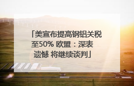 美宣布提高钢铝关税至50% 欧盟：深表遗憾 将继续谈判