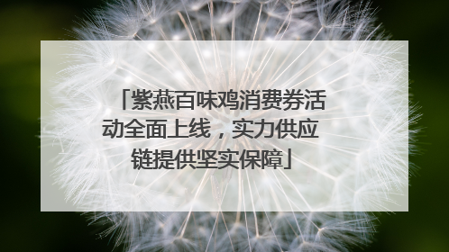 紫燕百味鸡消费券活动全面上线，实力供应链提供坚实保障