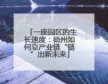 一座园区的生长速度：德州如何靠产业链“链”出新未来