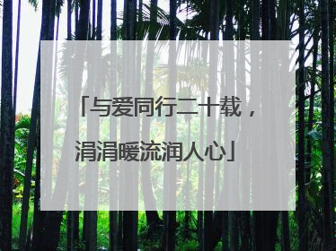 与爱同行二十载，涓涓暖流润人心