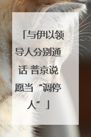 与伊以领导人分别通话 普京说愿当“调停人”