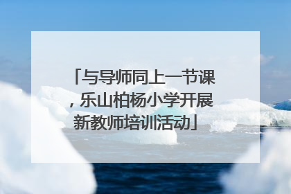 与导师同上一节课，乐山柏杨小学开展新教师培训活动