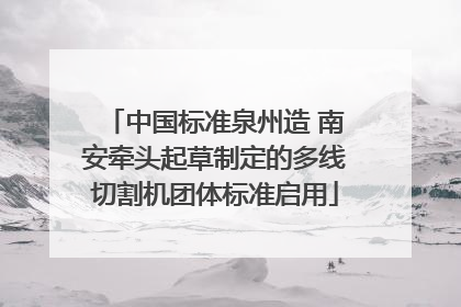 中国标准泉州造 南安牵头起草制定的多线切割机团体标准启用