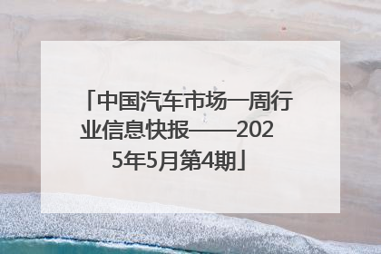 中国汽车市场一周行业信息快报——2025年5月第4期