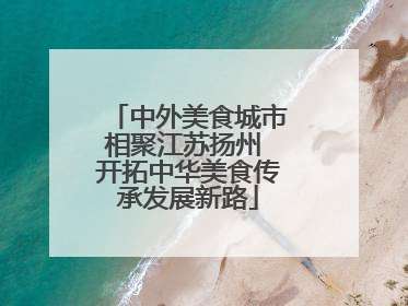 中外美食城市相聚江苏扬州 开拓中华美食传承发展新路