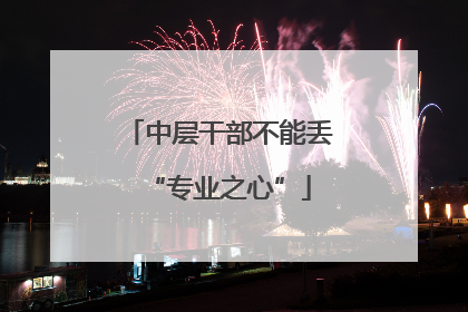 中层干部不能丢“专业之心”