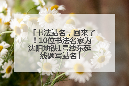 书法站名，回来了！10位书法名家为沈阳地铁1号线东延线题写站名
