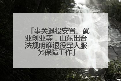 事关退役安置、就业创业等，山东出台法规明确退役军人服务保障工作