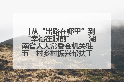 从“出路在哪里”到“幸福在眼前”——湖南省人大常委会机关驻五一村乡村振兴帮扶工作队书写振兴答卷