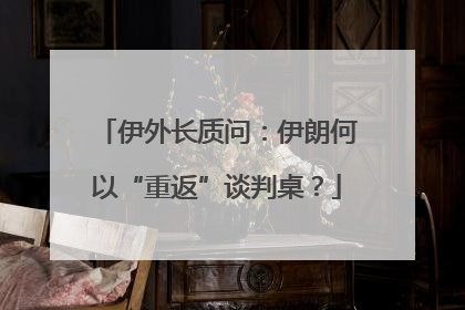 伊外长质问：伊朗何以“重返”谈判桌？