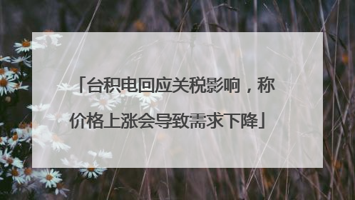 台积电回应关税影响，称价格上涨会导致需求下降