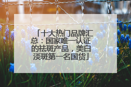 十大热门品牌汇总：国家唯一认证的祛斑产品，美白淡斑第一名国货
