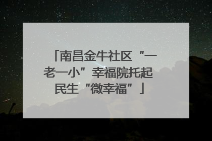 南昌金牛社区“一老一小”幸福院托起民生“微幸福”