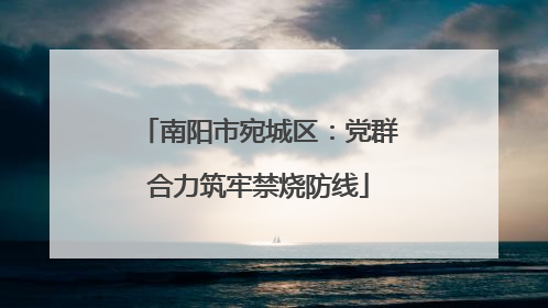 南阳市宛城区：党群合力筑牢禁烧防线