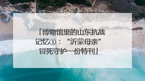 博物馆里的山东抗战记忆①：“沂蒙母亲”冒死守护一份特刊