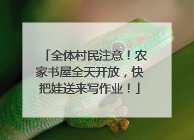 全体村民注意！农家书屋全天开放，快把娃送来写作业！