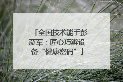 全国技术能手彭彦军：匠心巧辨设备“健康密码”