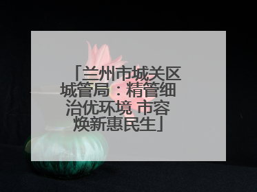 兰州市城关区城管局：精管细治优环境 市容焕新惠民生
