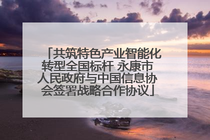 共筑特色产业智能化转型全国标杆 永康市人民政府与中国信息协会签署战略合作协议