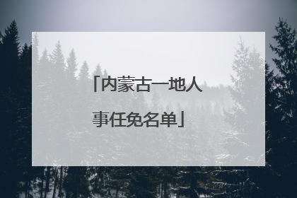 内蒙古一地人事任免名单